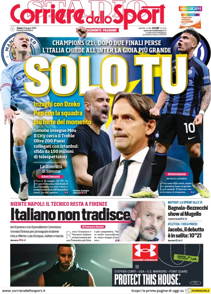 Prima pagina Corriere dello Sport (10 giugno)
