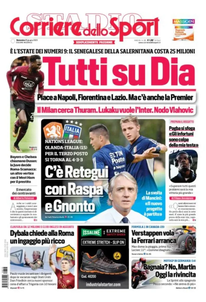 Prima pagina Corriere dello Sport (18 giugno)