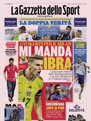 Prima pagina La Gazzetta dello Sport (23 marzo)