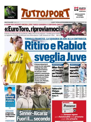 Prima pagina Tuttosport (16 marzo 2024)