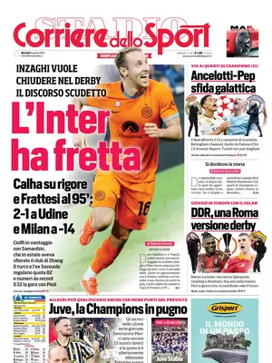 Prima pagina Corriere dello Sport (9 aprile 2024)