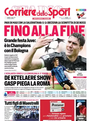 Prima pagina Corriere dello Sport (13 maggio 2024)