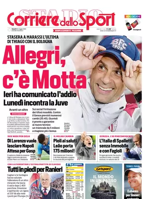 Prima pagina Corriere dello Sport (24 maggio 2024)