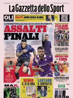Prima pagina La Gazzetta dello Sport (8 maggio 2024)