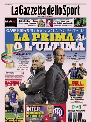 Prima pagina La Gazzetta dello Sport (15 maggio 2024)