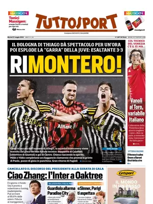 Prima pagina Tuttosport (20 maggio 2024)