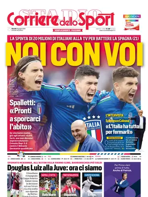 Prima pagina Corriere dello Sport (20 giugno 2024)