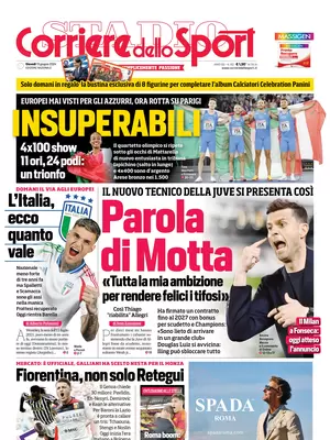 Prima pagina Corriere dello Sport (13 giugno 2024)