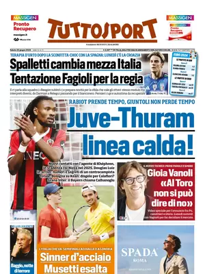 Prima pagina Tuttosport (22 giugno 2024)