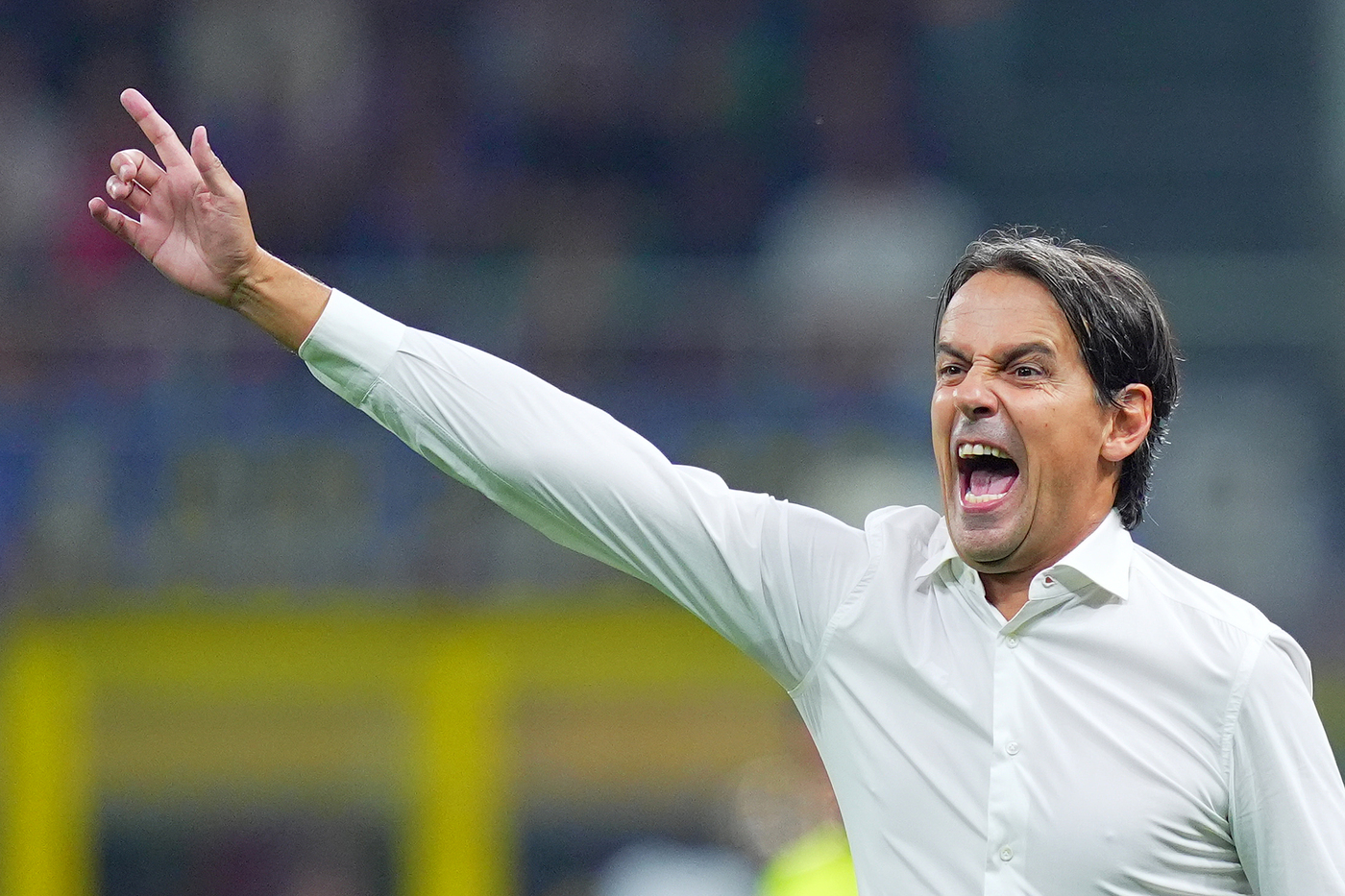 L'allenatore dell'Inter Simone Inzaghi durante il derby contro il Milan