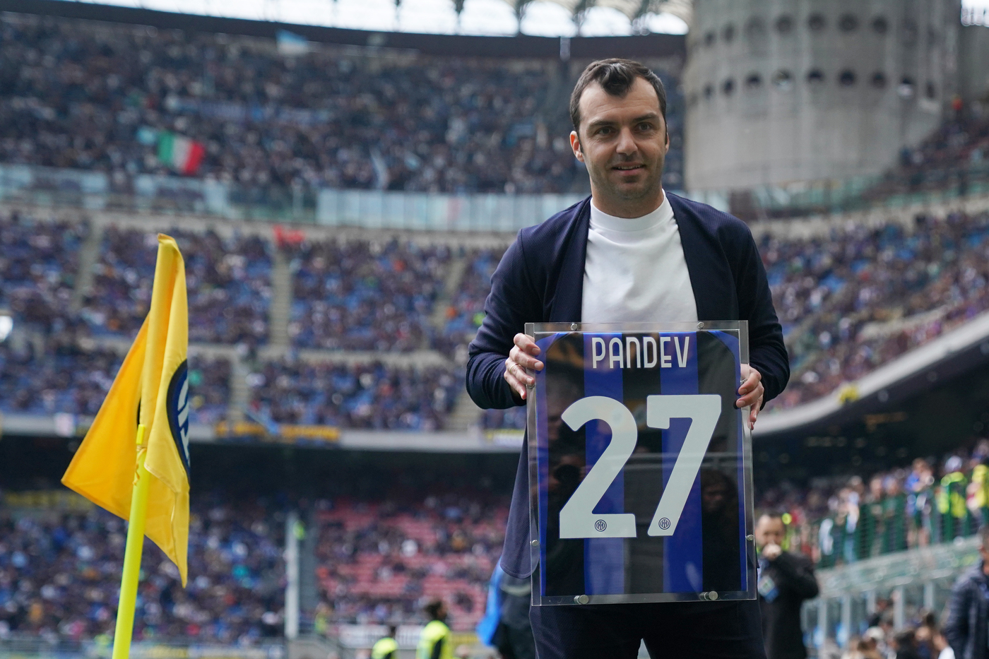 Goran Pandev a bordo campo per Inter-Lazio 2022/2023