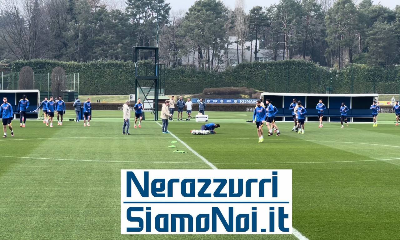 Allenamento Inter alla vigilia della sfida di ritorno contro il Feyenoord (10 marzo 2025)