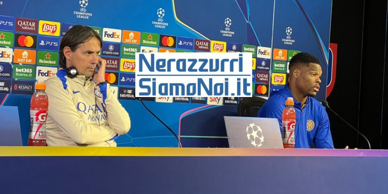 Inzaghi e Dumfries in conferenza stampa (10 marzo 2025)