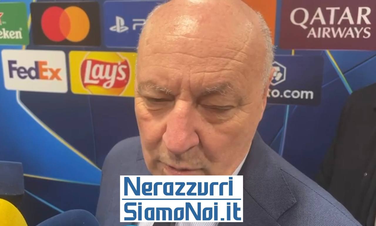 Marotta in zona mista dopo Inter-Barcellona (6 maggio 2025)