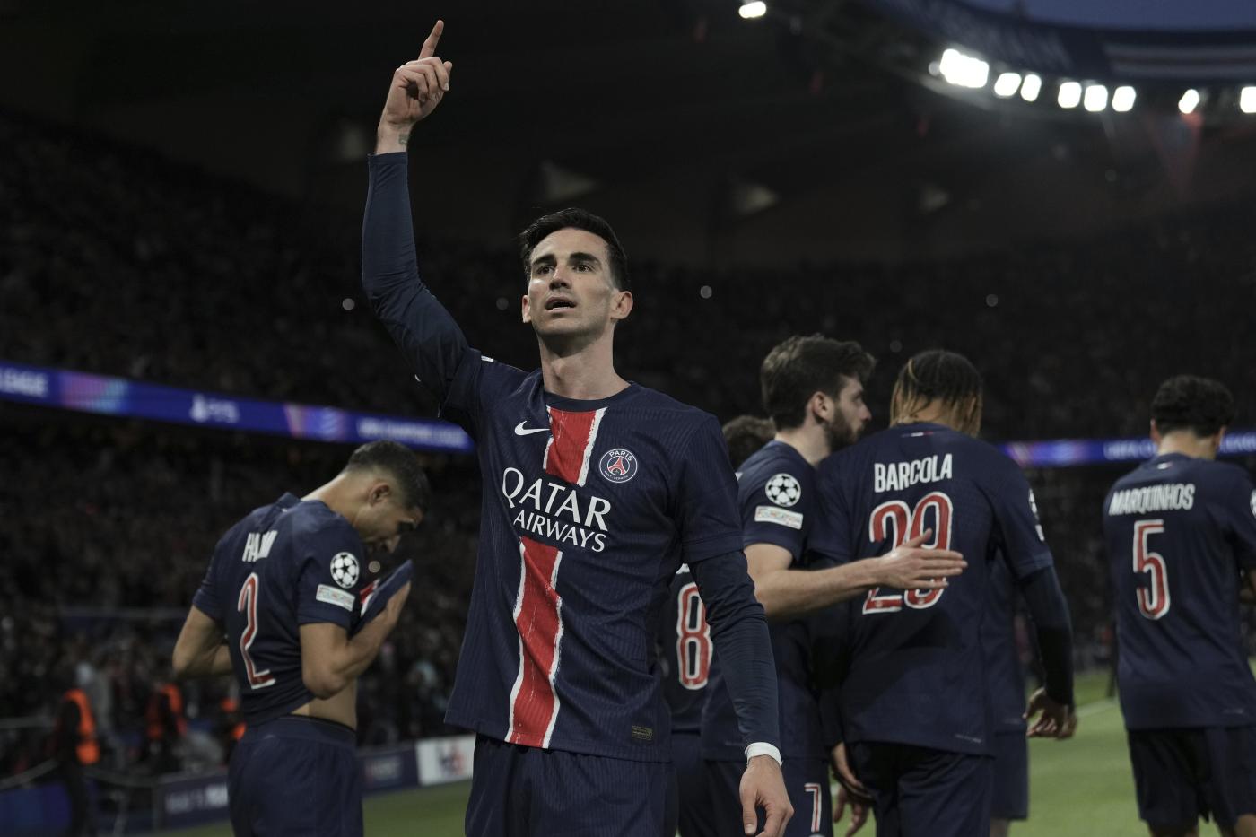 Il centrocampista del PSG Fabian Ruiz esulta per un gol segnato Nerazzurrisiamonoi.it