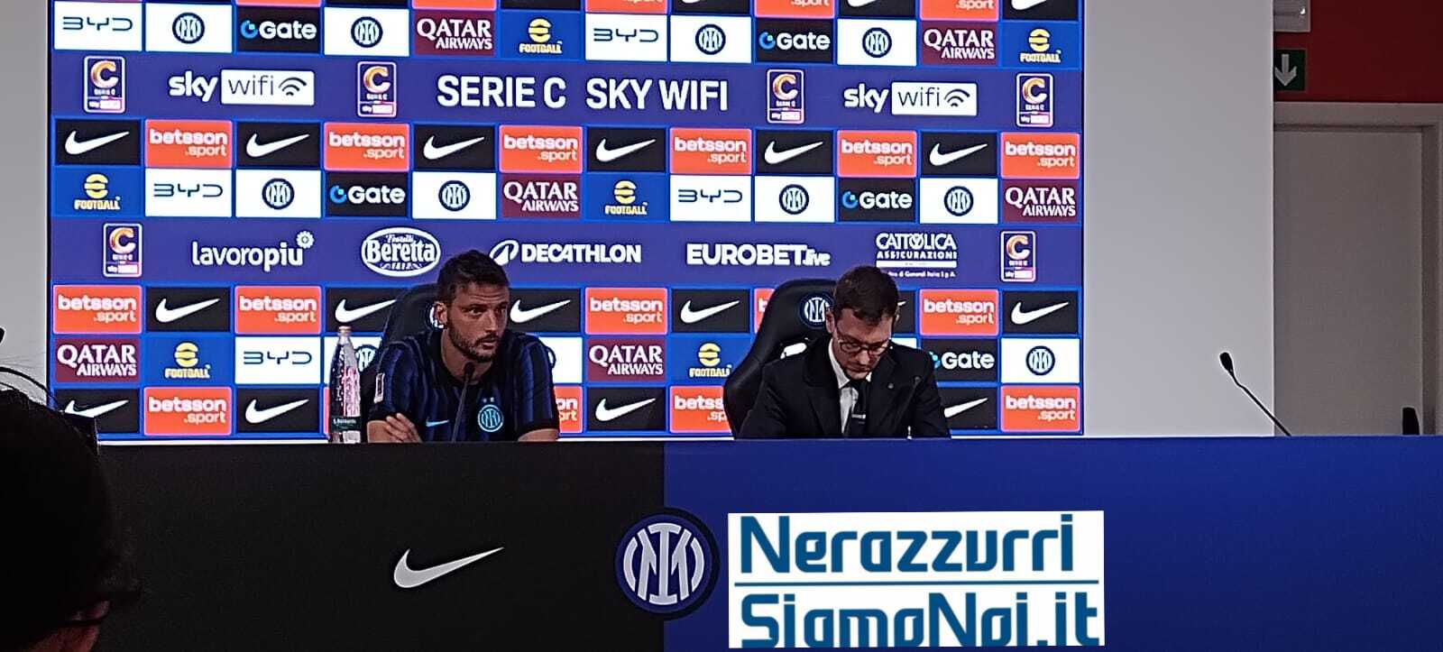 Giuseppe Prestia durante la conferenza stampa a margine di Inter U23-Pro Patria (31 agosto 2025)