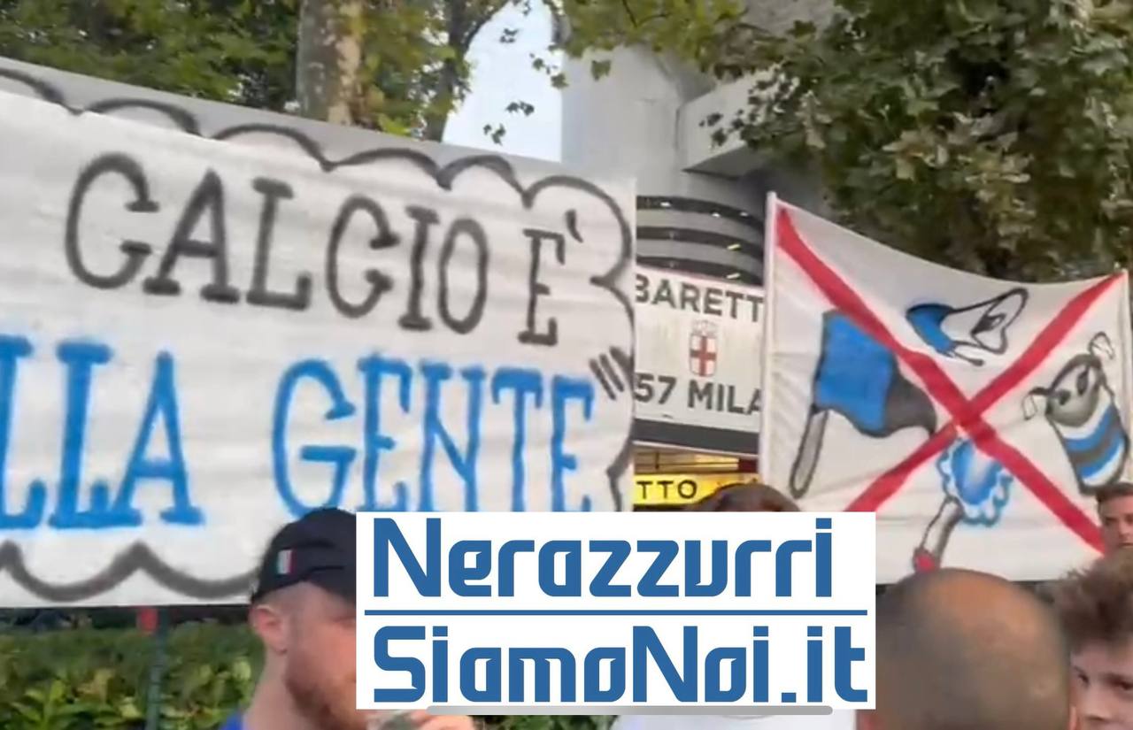 La protesta della Curva Nord prima di Inter-Torino (25 agosto 2025)