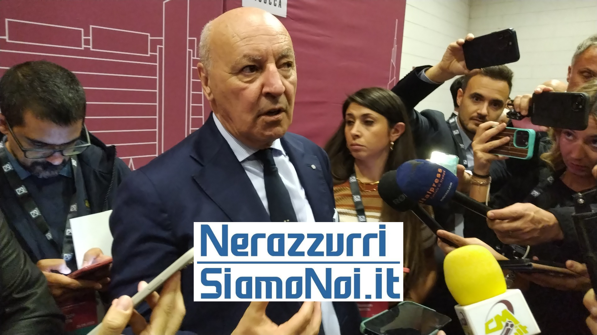 Marotta in zona mista dopo il conferimento della Laurea Honoris Causa in Bicocca (26 settembre 2025)