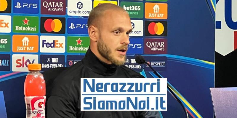 L'esterno dell'Inter Dimarco in sala stampa presenta la gara di Champions League contro lo Slavia Praga Nerazzurrisiamonoi.it