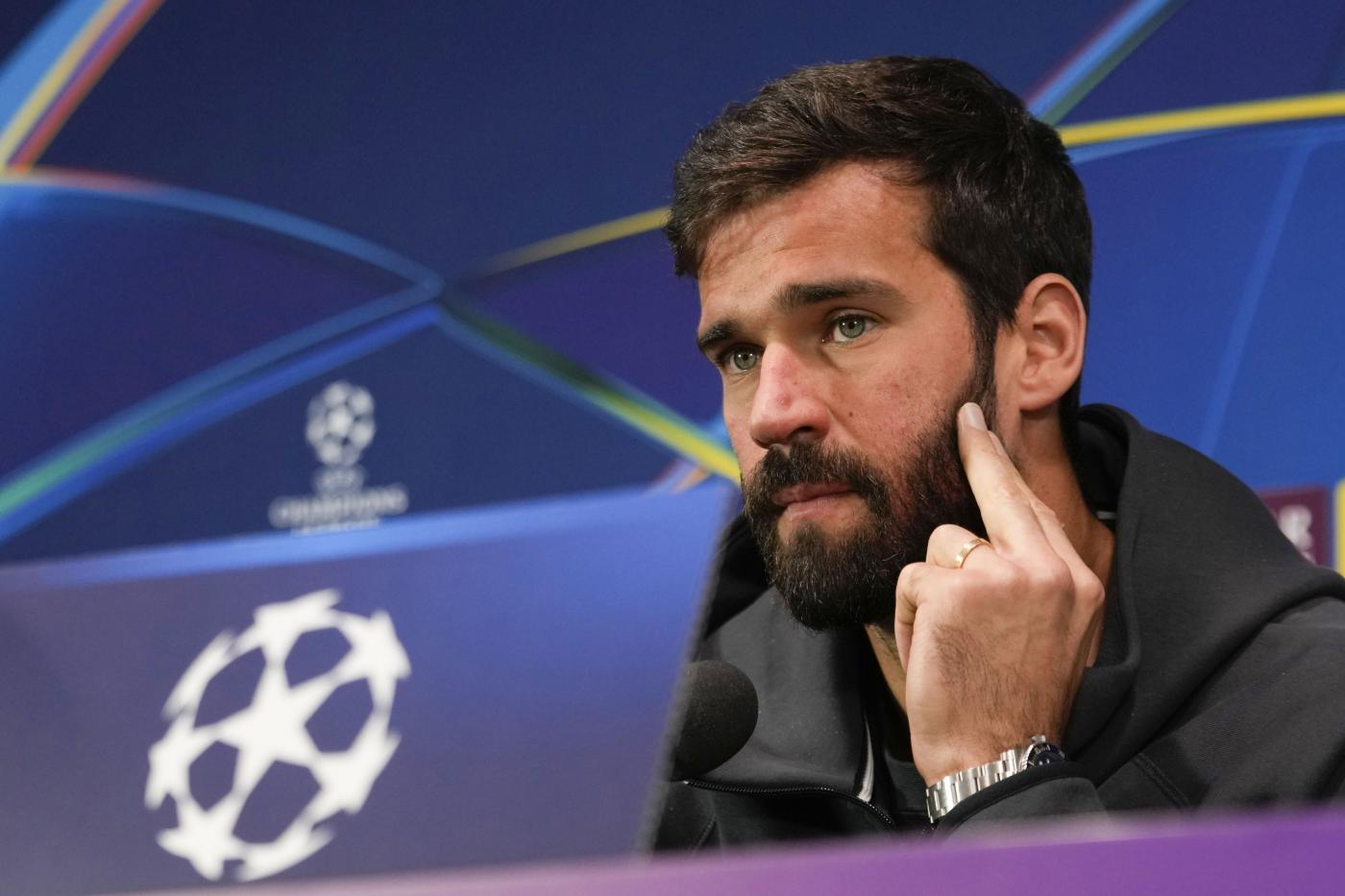 Il portiere del Liverpool Alisson Becker in sala stampa Nerazzurrisiamonoi.it