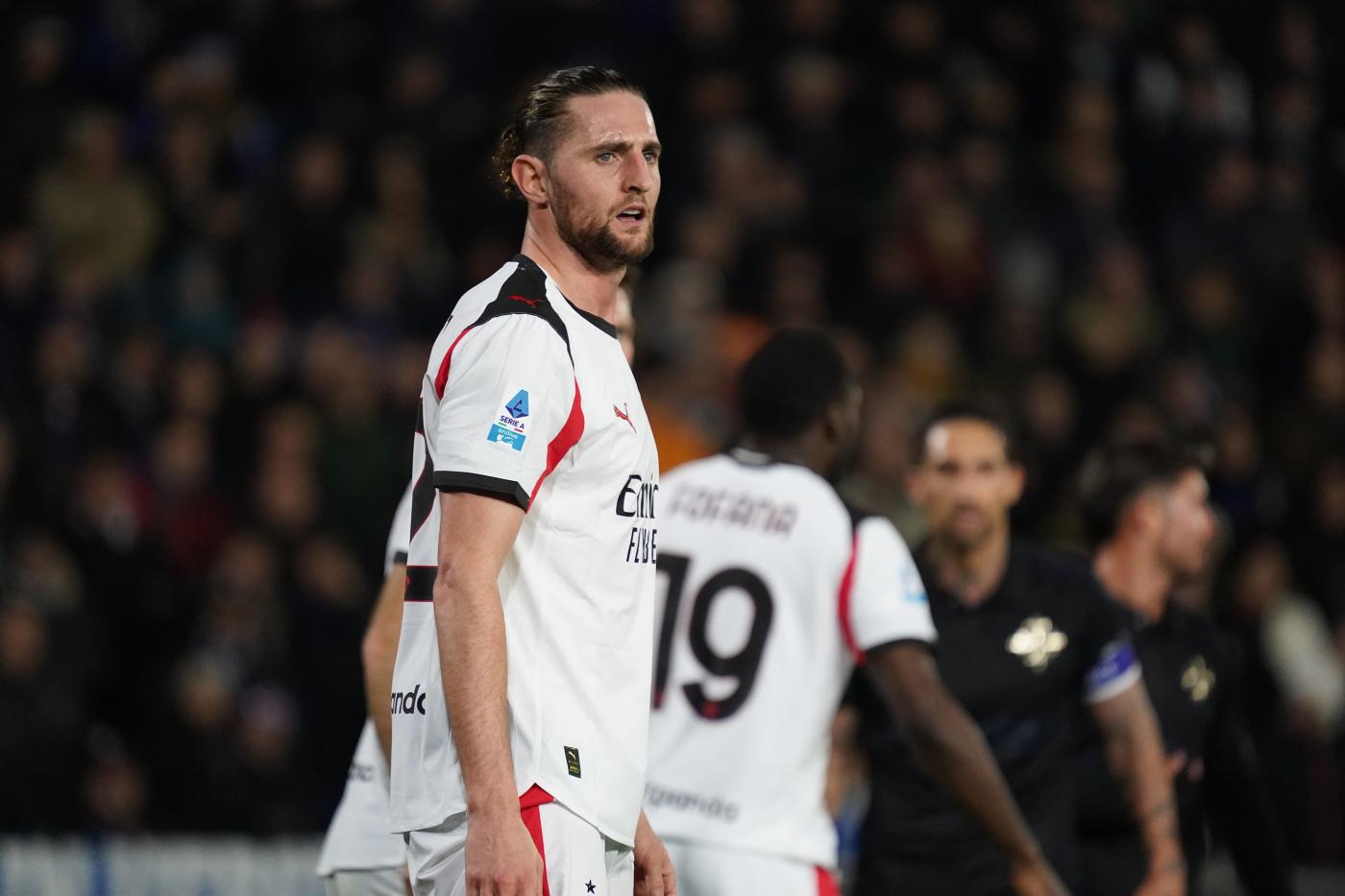 Adrien Rabiot in campo durante Pisa-Milan Rossonerisiamonoi.it