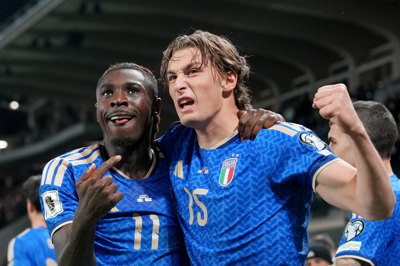 Moise Kean e Pio Esposito esultano dopo la vittoria contro l'Irlanda del Nord Nerazzurrisiamonoi.it