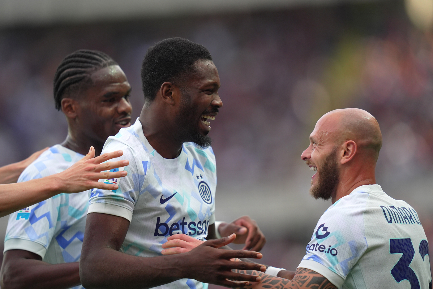 I giocatori dell'Inter festeggiano un gol segnato al Torino in Serie A Nerazzurrisiamonoi.it